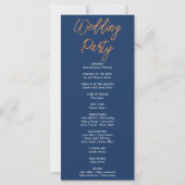 Programme de mariage bleu foncé avec étoiles penda (Dos)