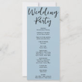 Programme de mariage bleu gris étoiles filantes do (Dos)