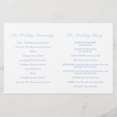 Programme de mariage bleu Inséparables (Dos)