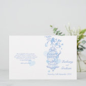 Programme de mariage bleu Inséparables (Debout devant)