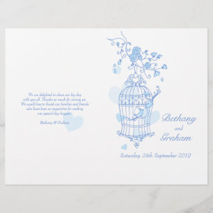 Programme de mariage bleu Inséparables
