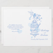 Programme de mariage bleu Inséparables (Devant / Derrière)