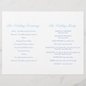 Programme de mariage bleu Inséparables (Dos)