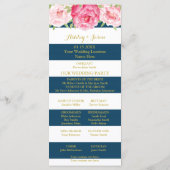 Programme de mariage bleu marine avec aquarelle ro (Dos)