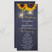 Programme de mariage bleu marine des tournesols ru (Devant / Derrière)