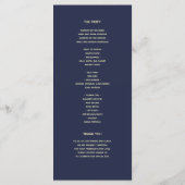 Programme de mariage bleu marine et or rose (Dos)