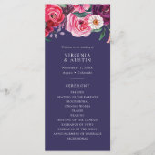 Programme de mariage bleu marine floral (Devant)