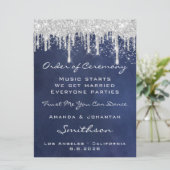 Programme de mariage bleu marine gris argenté gout (Debout devant)