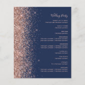 Programme de mariage bleu marine paillettes or ros (Dos)