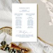 Programme de mariage bleu monographique officiel