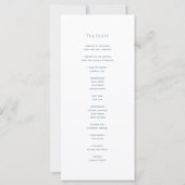 Programme de mariage Bleu Poussiéreux (Dos)