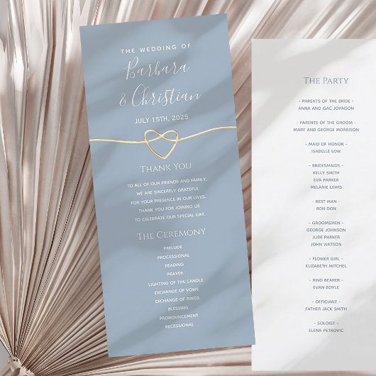 Programme de mariage Bleu Poussiéreux
