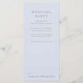 Programme de mariage Bleu Poussiéreux Hydrangeas B (Dos)