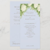 Programme de mariage Bleu Poussiéreux Hydrangeas B (Devant / Derrière)