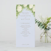Programme de mariage Bleu Poussiéreux Hydrangeas B (Debout devant)