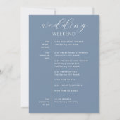 Programme de mariage bleu poussiéreux | Week-end n (Dos)