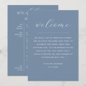 Programme de mariage bleu poussiéreux | Week-end n (Devant / Derrière)