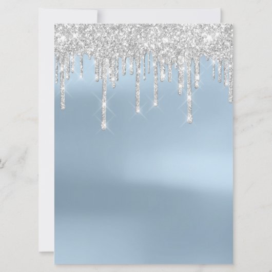 Programme de mariage Bleu Rose Drips Parties scint (Dos)