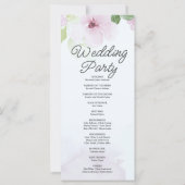 Programme de mariage bleu rose et vert (Dos)