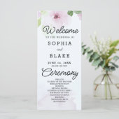 Programme de mariage bleu rose et vert (Debout devant)