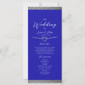 Programme de mariage bleu royal argenté moderne (Devant)