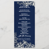 programme de mariage bleu royal nautique de plage (Dos)