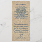 Programme de mariage Blue Beach Waves et Starfish (Dos)