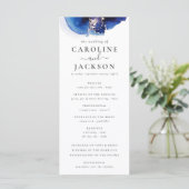 Programme de mariage Blue Gold Watercolor (Debout devant)