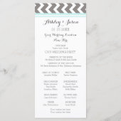 Programme de mariage Blue Grey Chevron (Dos)