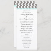 Programme de mariage Blue Grey Chevron (Devant / Derrière)