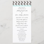 Programme de mariage Blue Grey Chevron (Devant)