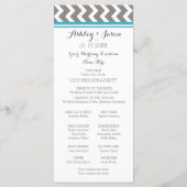 Programme de mariage Blue Grey Chevron (Dos)