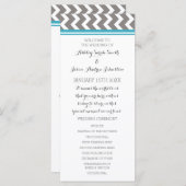Programme de mariage Blue Grey Chevron (Devant / Derrière)