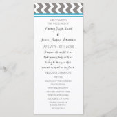 Programme de mariage Blue Grey Chevron (Devant)