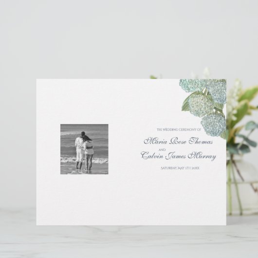 Programme de mariage Blue Hydrangea (Debout devant)