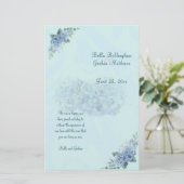 Programme de mariage Blue Hydrangeas (Debout devant)