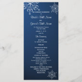 Programme de mariage Blue Snowflake hiver (Devant)