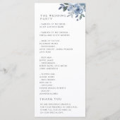 programme de mariage bohème bleu floral (Dos)