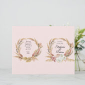 Programme de mariage bohème floral aquarelle Pampa (Debout devant)