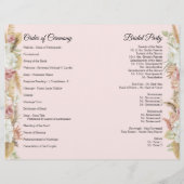 Programme de mariage bohème floral aquarelle Pampa (Dos)