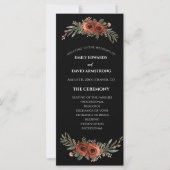 Programme de mariage bohème floral en terre cuite  (Devant)