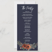 Programme de mariage bohème floral en terre cuite (Dos)