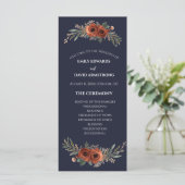 Programme de mariage bohème floral en terre cuite (Debout devant)