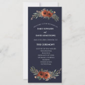 Programme de mariage bohème floral en terre cuite (Devant)