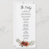Programme de mariage bohème floral en terre cuite (Dos)
