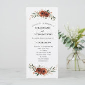 Programme de mariage bohème floral en terre cuite (Debout devant)