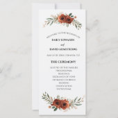 Programme de mariage bohème floral en terre cuite (Devant)