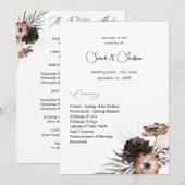 Programme de mariage bohème floral noir et naturel (Devant / Derrière)