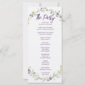 Programme de mariage bohème floral simple moderne (Dos)