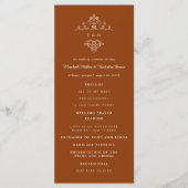 Programme de mariage bohème orné | Monogramme Vint (Devant)
